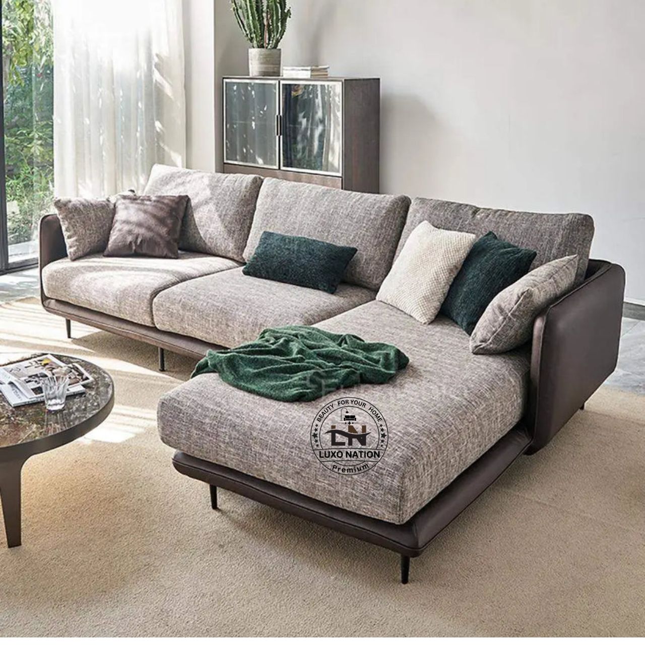 Luxo Nation Luxury L-Shaped Sofa – Modern, Stylish & Space-Saving